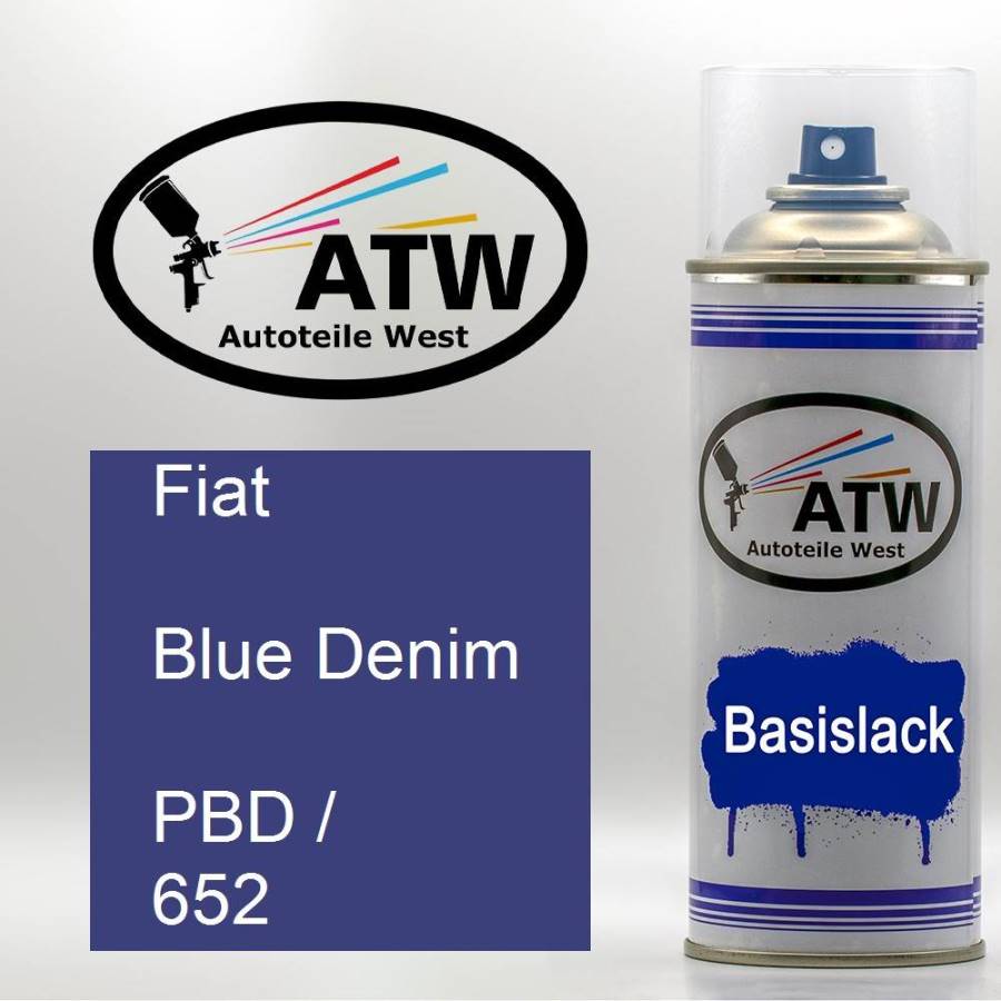 Fiat, Blue Denim, PBD / 652: 400ml Sprühdose, von ATW Autoteile West.